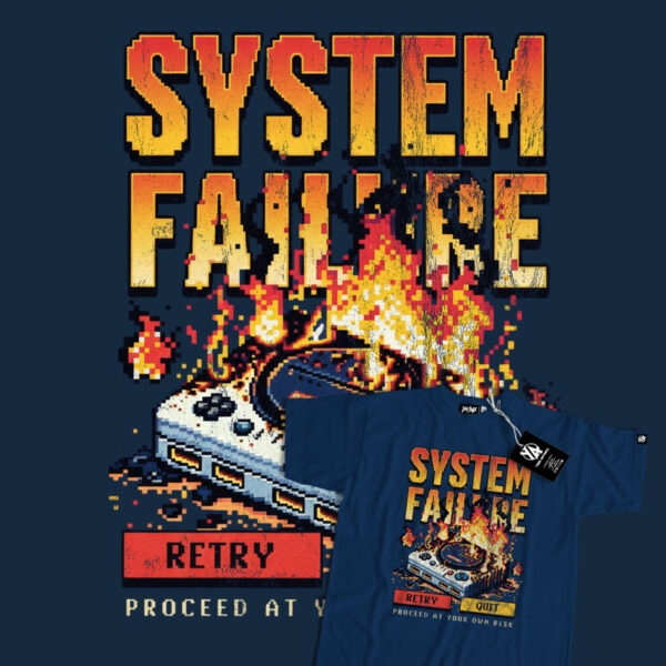 System Failure Retro Console Pixel Art Streetwear T-Shirt